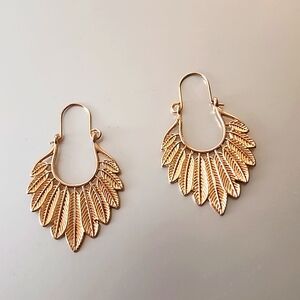 Boho Gypsy Sisters Gold Leaf Earrings